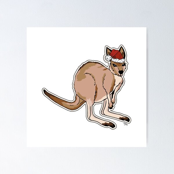 Item preview, Christmas Kangaroo Red Santa Hat designed and sold by Claire Bowley.