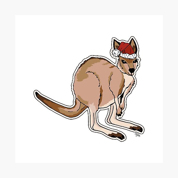 Item preview, Christmas Kangaroo Red Santa Hat designed and sold by Claire Bowley.