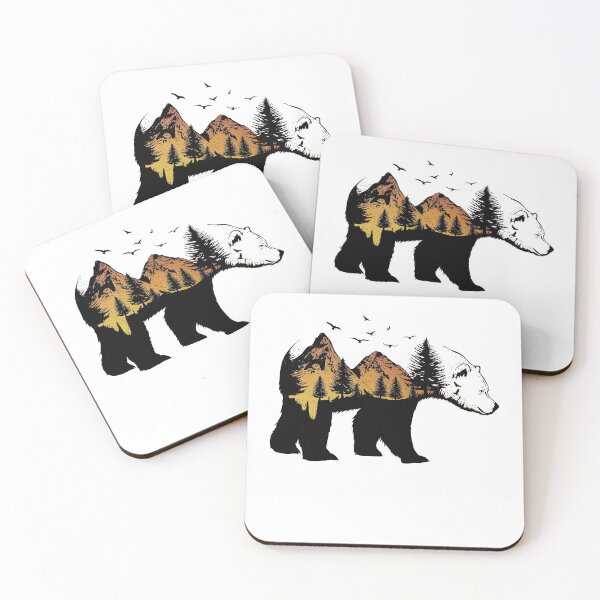 Item preview, Bear Silhouette With Mountain Sunset Landscape designed and sold by KD Merch.