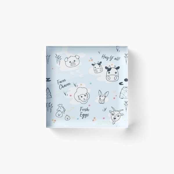 Item preview, Farm Animal faces outlined  designed and sold by Melissa Dekker.