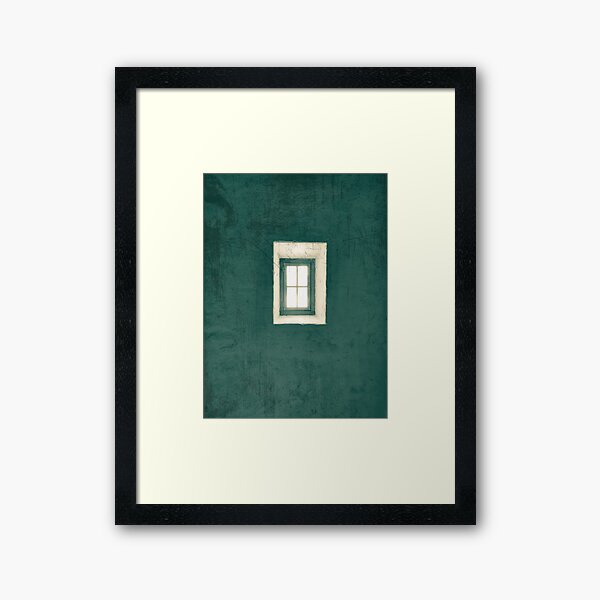 green wall Framed Art Print