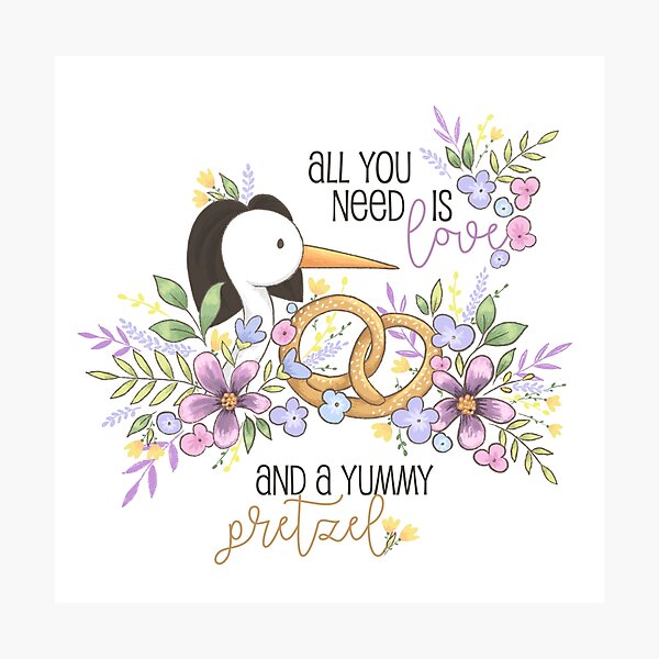 All you need is love and a yummy pretzel Photographic Print