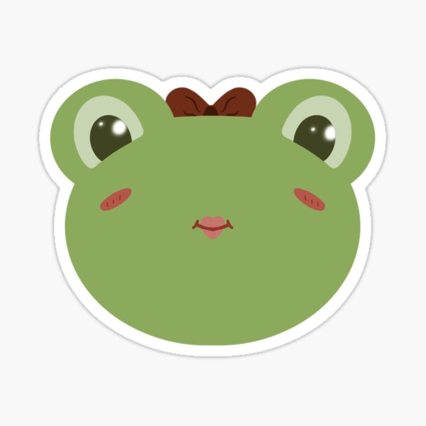 Cute Frog Lady with Bow Sticker