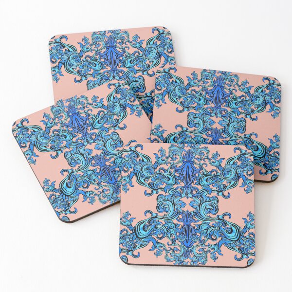 Item preview, Quirky Modern Blue Scrolls designed and sold by ariellemorris.