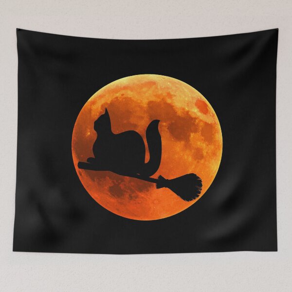 Item preview, Maine Coon Cat Silhouette Moon Halloween kawaii designed and sold by alaechamlal.