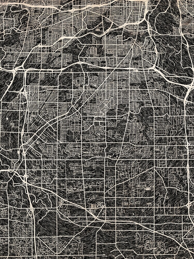 Aperçu 5 sur 5. Robe trapèze avec l'œuvre Parma map Ohio Ink lines créée et vendue par InkMaps.