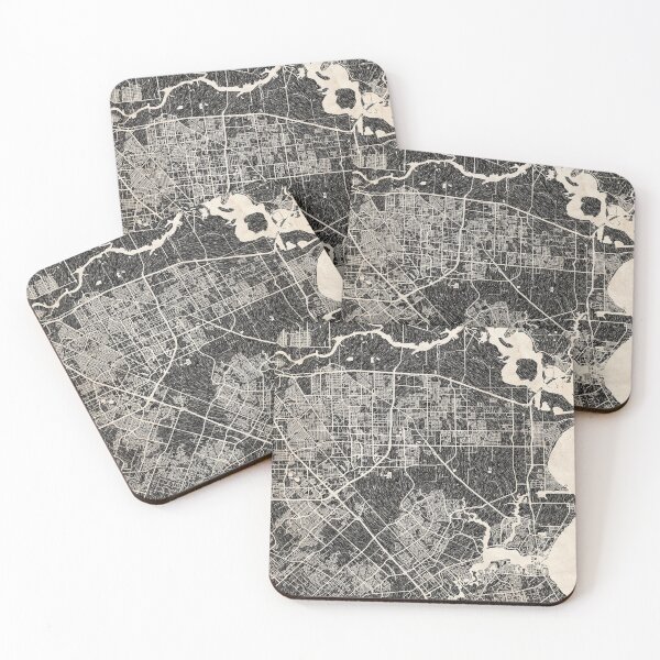Item preview, Pasadena map Texas Ink lines 2 designed and sold by InkMaps.