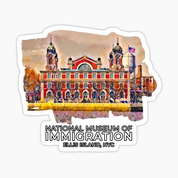 Item preview, National Museum of Immigration, Ellis Island, New York - Oil Paint Art designed and sold by MktngMultiverse.