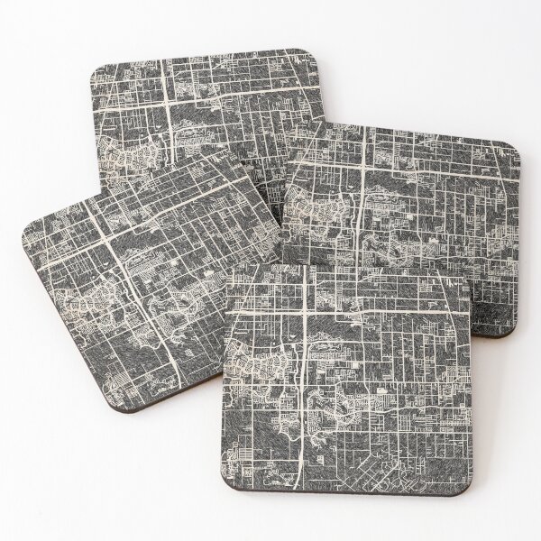 Item preview, Pearland map Texas Ink lines 2 designed and sold by InkMaps.