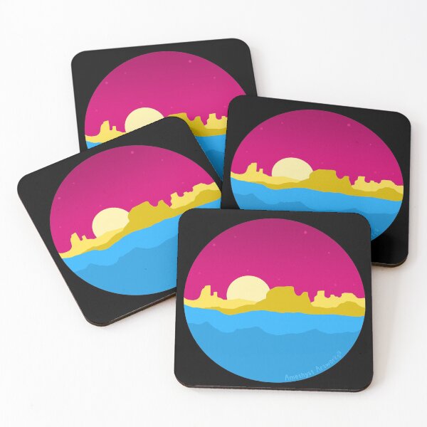 Item preview, Subtle Pansexual Pride Flag Desert Landscape designed and sold by AmethystArtwork.