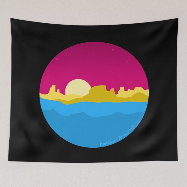 Item preview, Subtle Pansexual Pride Flag Desert Landscape designed and sold by AmethystArtwork.