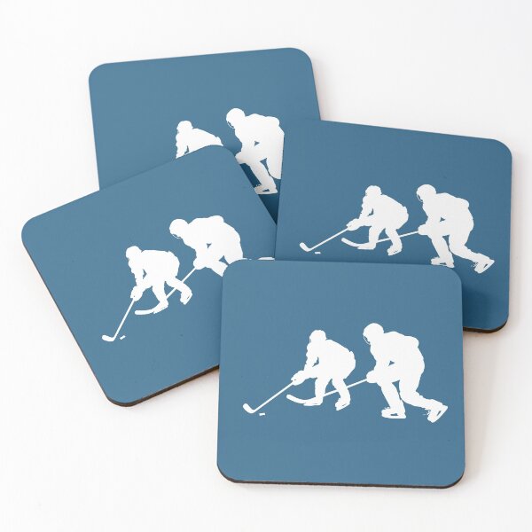 Item preview, Two Male Ice Hockey Players White Silhouette designed and sold by A HauCkrafts.
