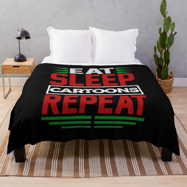 Item preview, Eat. Sleep. Cartoons. Repeat. (Dark) designed and sold by the-krisney-way.