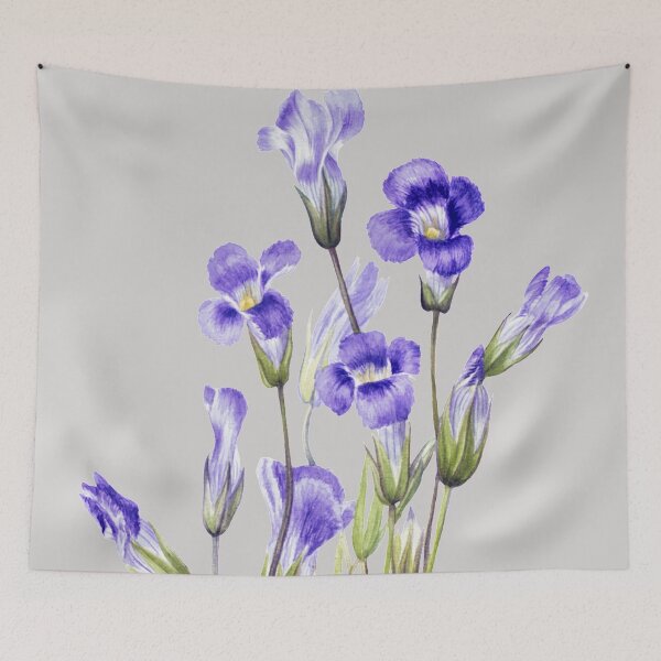 Item preview, Violet Gentian Flowers Drawing designed and sold by JoyforU.