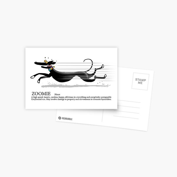 Greyhound Glossary: Zoomie Postcard