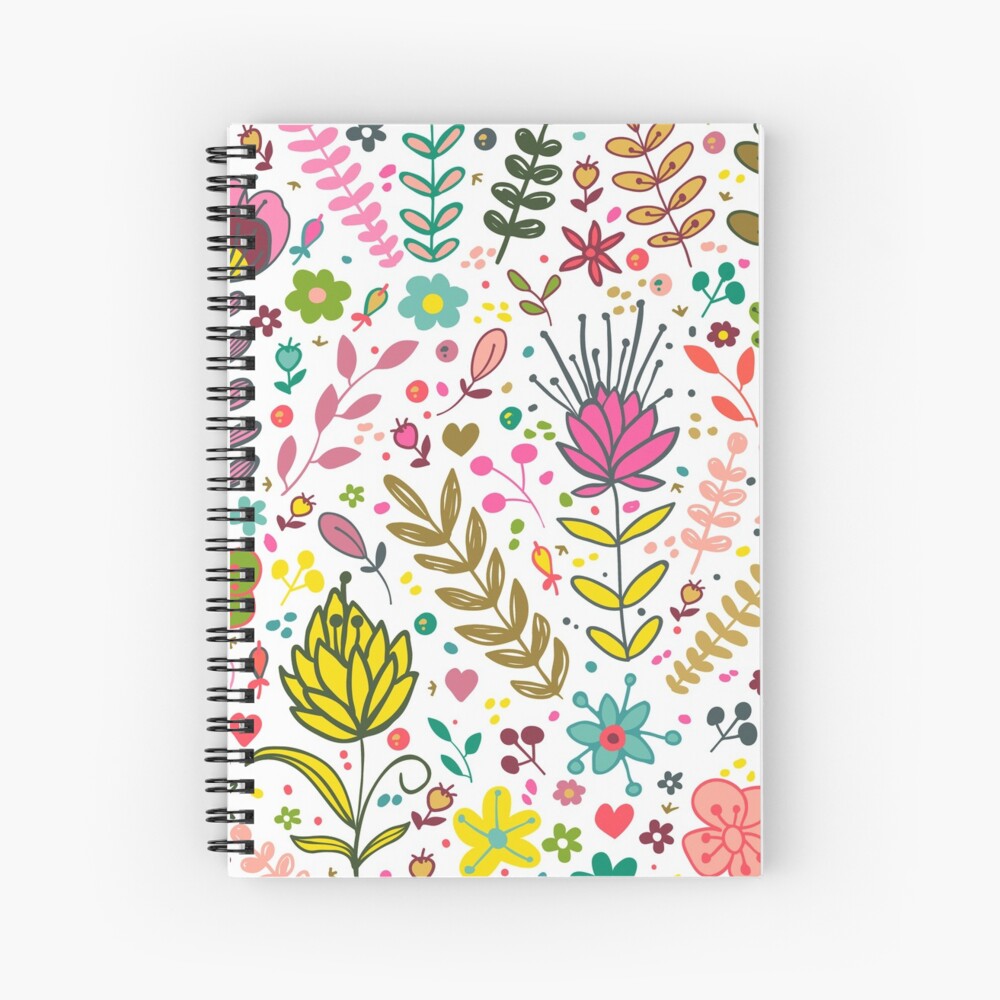 Flower field Spiral Notebook for Sale by Metinee