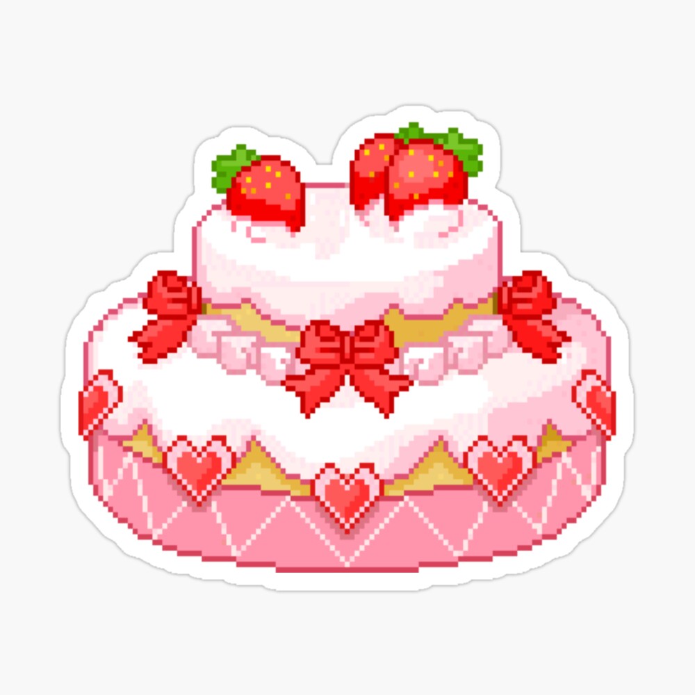 Pixel 8 bit a piece of cake birthday Royalty Free Vector