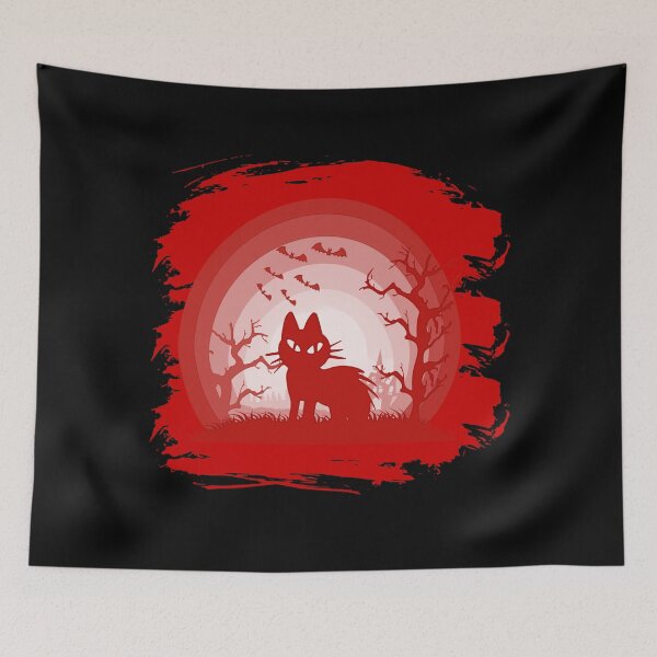 Item preview, Blood red halloween cat designed and sold by NatureArtUK.