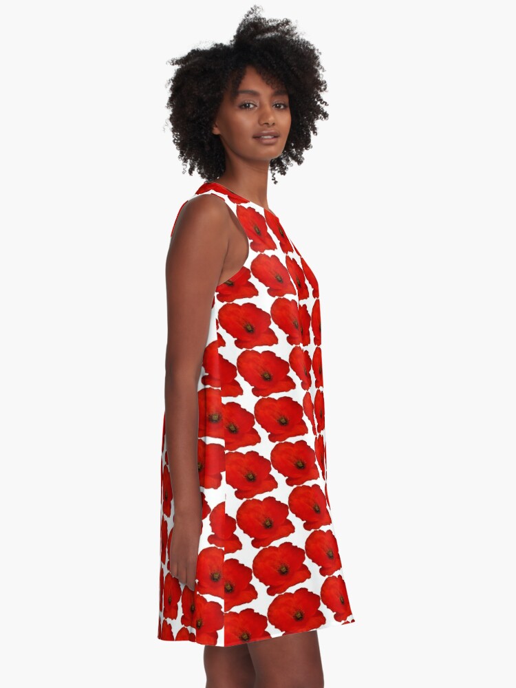 Image of: Red clear plastic dress with flowers