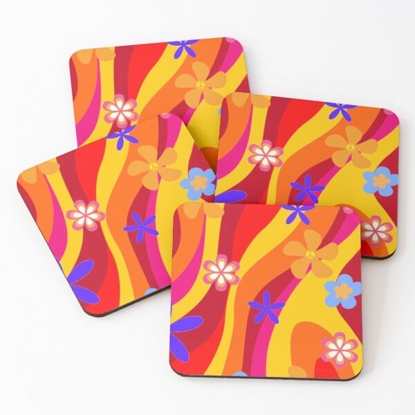 Item preview, warm groovy nostalgia flowers designed and sold by Nostalgiaclub.