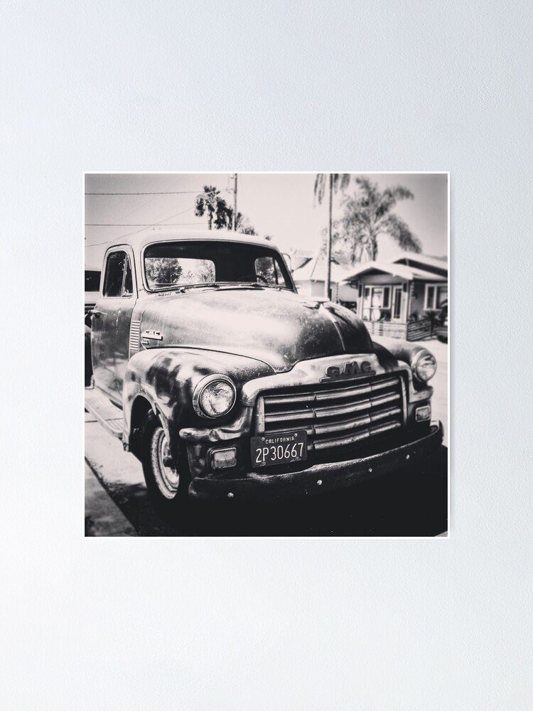 "black and white classic van" Poster for Sale by Lidydesigns Redbubble