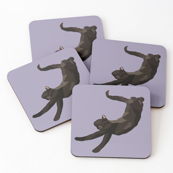 Item preview, Stretching Black Cat Portrait Digital Illustration designed and sold by sherylwylie.
