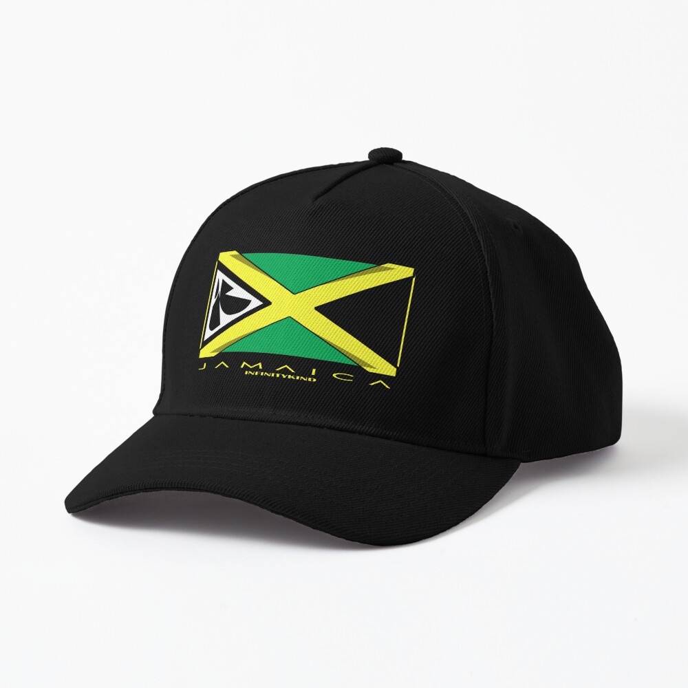 JAMAICA GREEN BASEBALL CAP/HAT WITH FLAG BADGE RASTA ROOTS REGGAE 