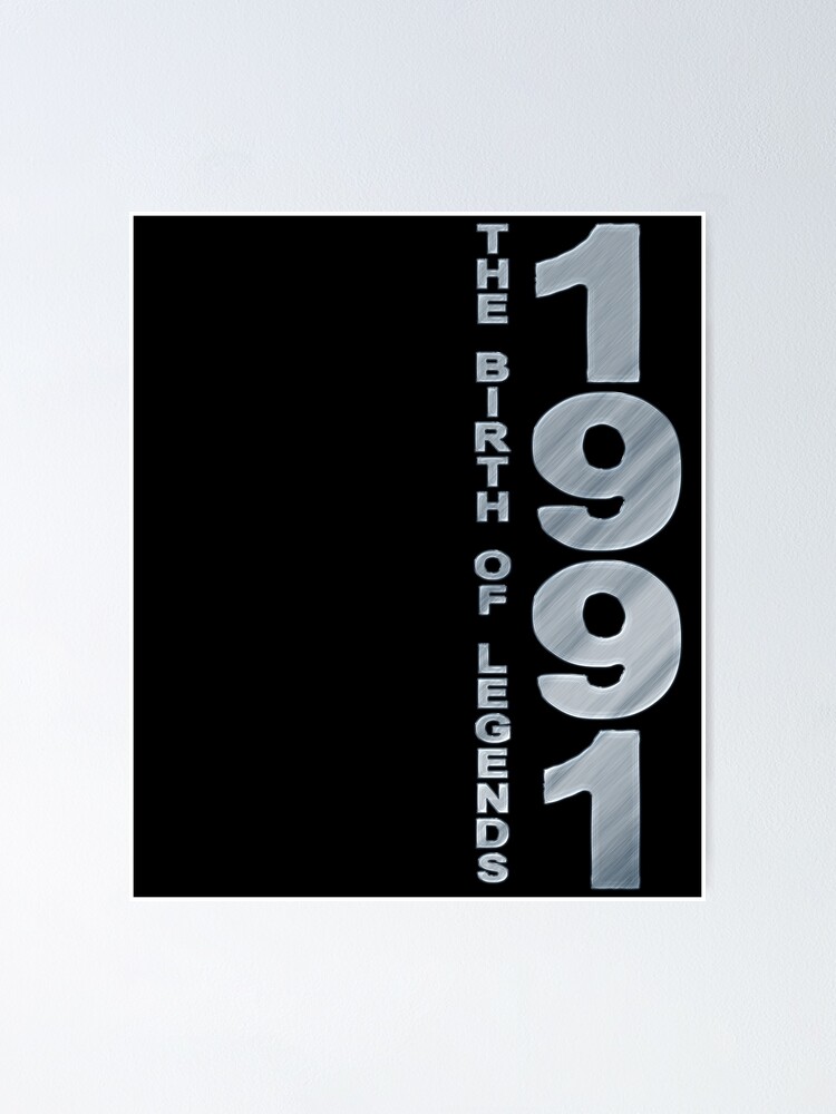 “30th Birthday Born 1991 - Birthday Vintage 1991” Poster by Dubbra
