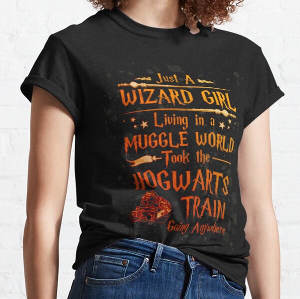 Wizard Girl Muggle World Wogwarts Train Classic T-Shirt
