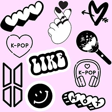 black and white aesthetic girly stickers pack | Sticker