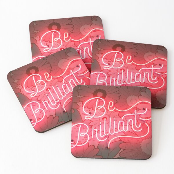 Item preview, Be Brilliant - Red Neon Text With Flowers Background designed and sold by cypher33.