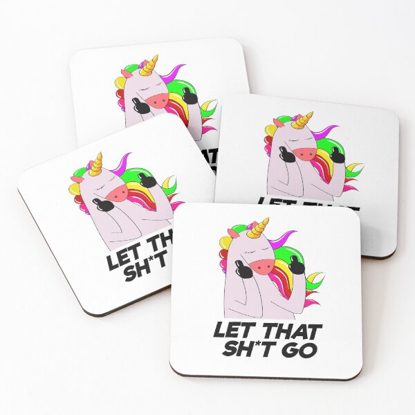 Item preview, Let that shit go unicorn, namaste, let it go, college essential, just chill, keep calm, be happy designed and sold by 732Studio.