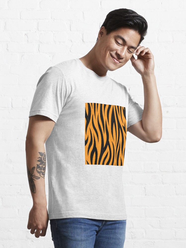 Tiger stripes print, fun bold animal print design in black and orange,  classic statement fashion clothing, soft furnishings and home decor   Essential T-Shirt for Sale by Latch Farm Studios