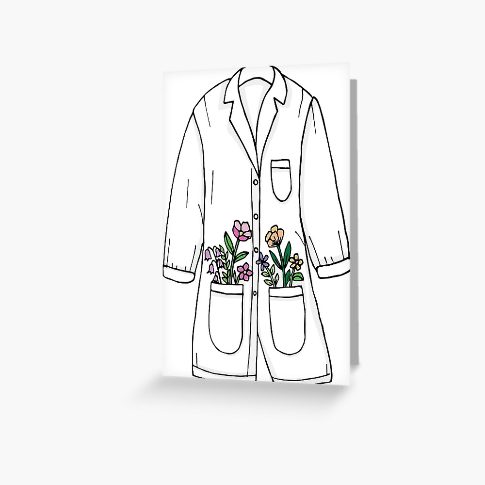 Lab Coat and Flowers Sticker for Sale by julierorrer Redbubble