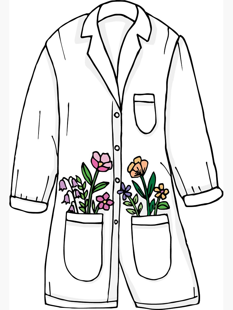 Thumbnail 3 of 3, Magnet, Lab Coat and Flowers designed and sold by julierorrer.