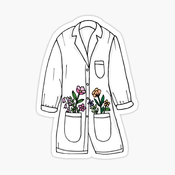 Lab Coat and Flowers Sticker