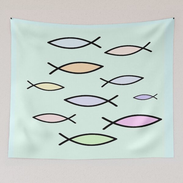 Item preview, Only Dead Fish Go With The Flow Graphic Art designed and sold by ZubiyaArt.