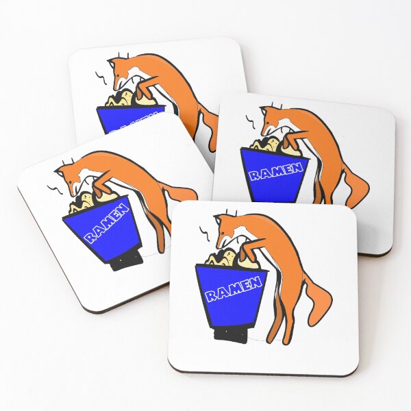 Item preview, Kawaii Fox eating Ramen Noodles designed and sold by Redmanrooster.