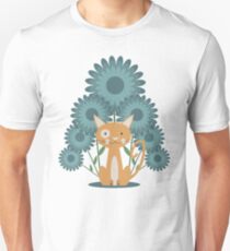 Cat in the Flowerfield Unisex T-Shirt