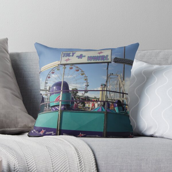 Tilt-A-Whirl Ride Photo Throw Pillow