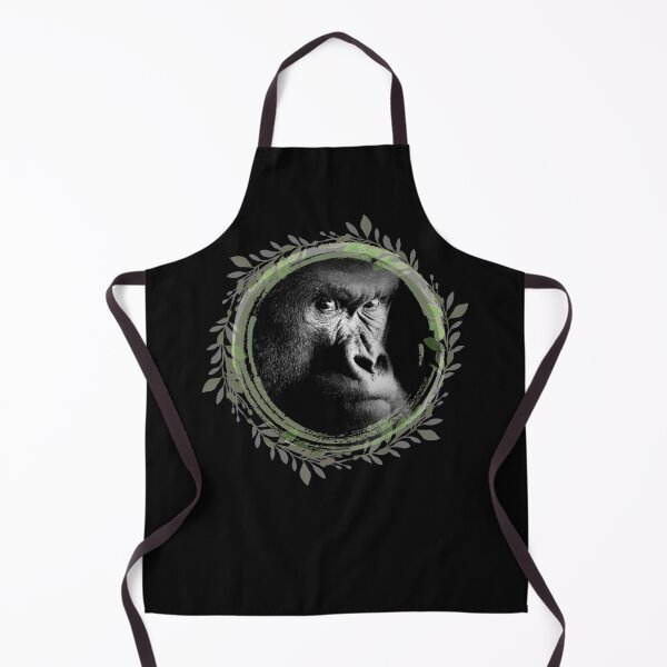 Item preview, Endangered Gorilla Portrait Leaves Circle Frame Design designed and sold by EarthArtDesigns.
