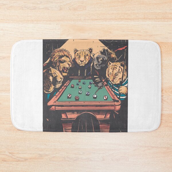 Item preview, Big Cats playing Billiard illustration , snooker music club designed and sold by TRIBExSPACE.