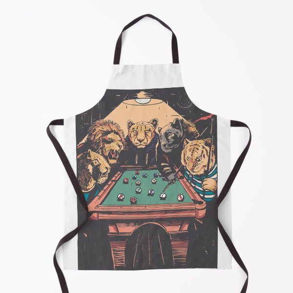 Item preview, Big Cats playing Billiard illustration , snooker music club designed and sold by TRIBExSPACE.