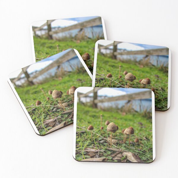 Item preview, happy mushrooms growing wild  designed and sold by girl-on-saturn.