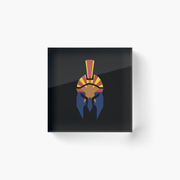 State Of Arizona Flag Spartan Helmet - Cool Arizona Acrylic Block