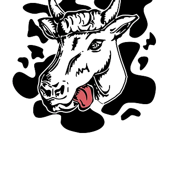 Artwork thumbnail, Cow head Rodeo Print by Redmanrooster