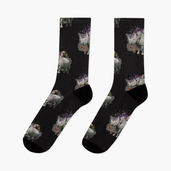 Item preview,  Rhino Endangered Species With Flowers Design designed and sold by EarthArtDesigns.