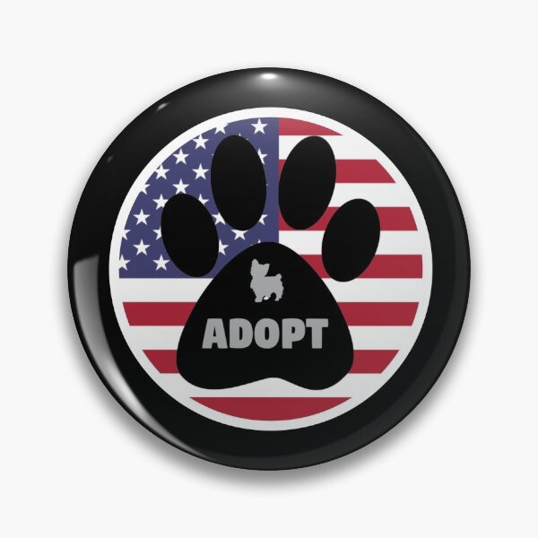 Item preview,  Dog Adoption Patriotic Flag Paw (Black Design) designed and sold by MojaveTradePost.