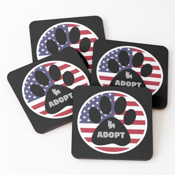 Item preview,  Dog Adoption Patriotic Flag Paw (Black Design) designed and sold by MojaveTradePost.