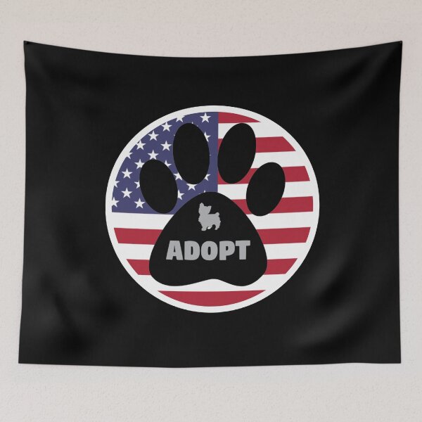 Item preview,  Dog Adoption Patriotic Flag Paw (Black Design) designed and sold by MojaveTradePost.